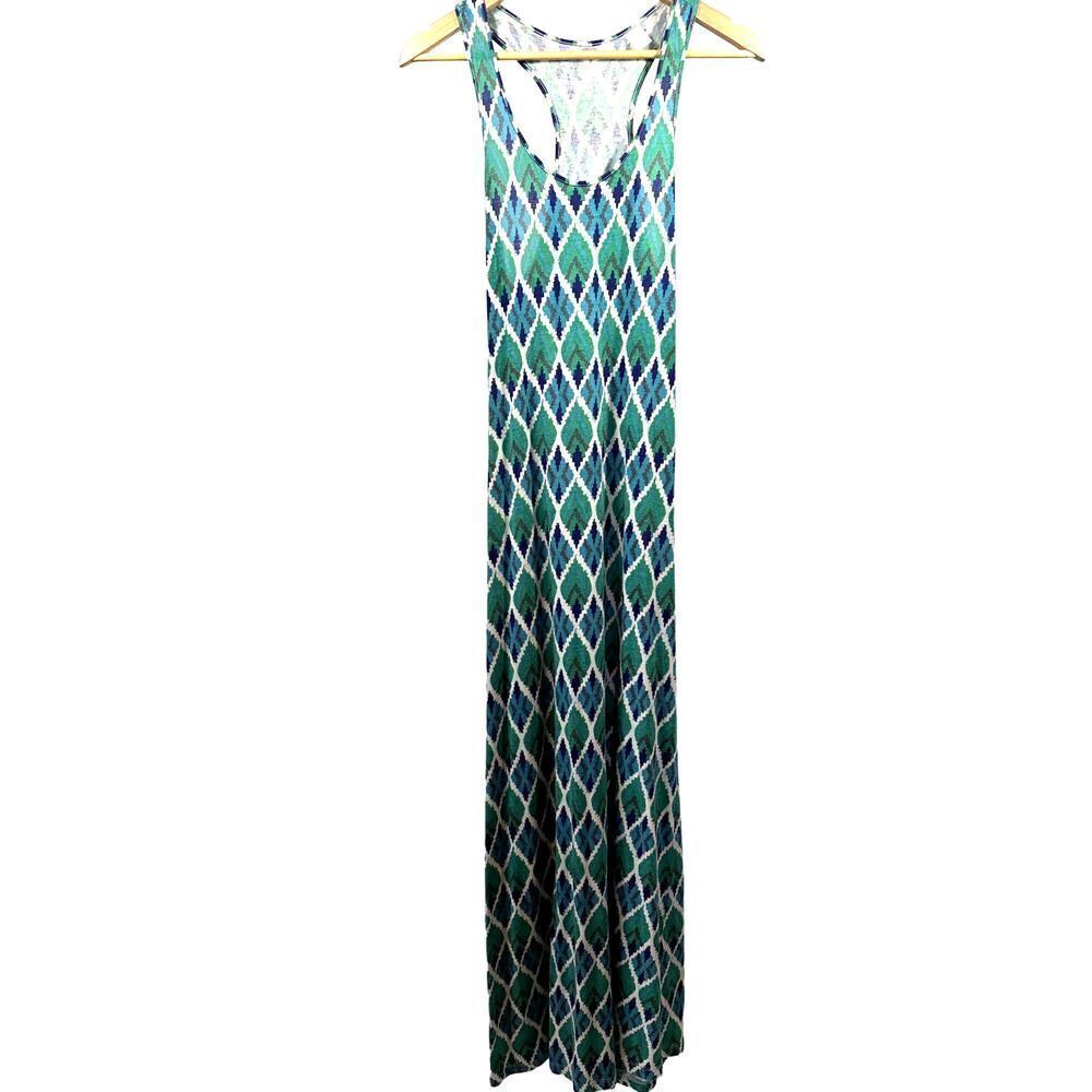 THREADS 4 THOUGHT Women's Diamond Ikat Sleeveless Maxi Dress Green Size Medium